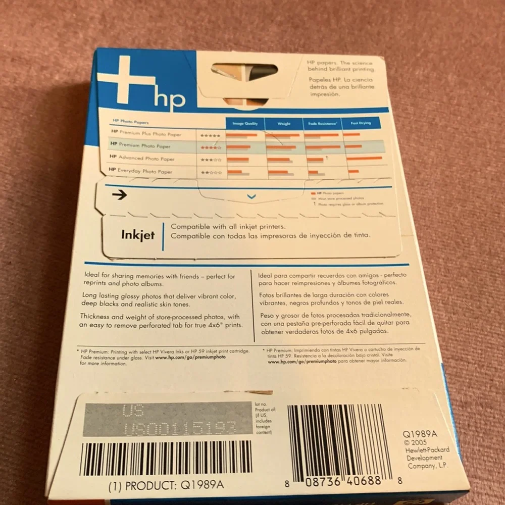 60 piece HP premium photo paper 🔘